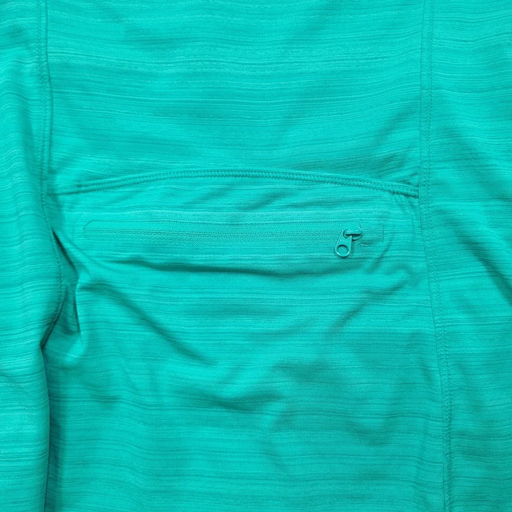 Athleta Womens Green Full Zip Hooded Jacket Thumb Holes 405562-02 Medium